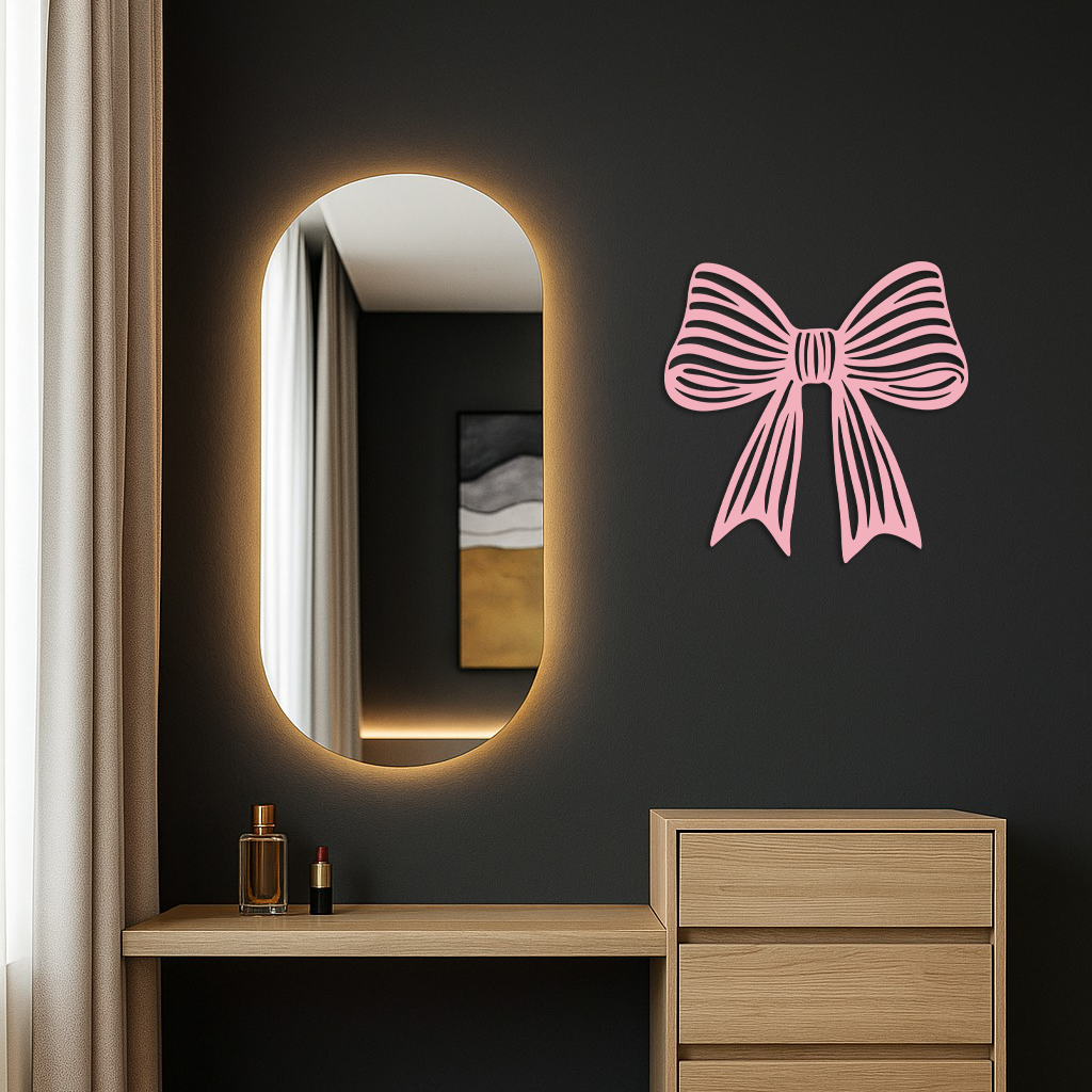 Elegant Bow Silhouette Metal Wall Art – Decorative Ribbon Design - KAFGP047