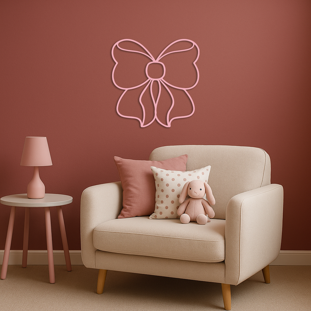 Bow Silhouette Metal Wall Art – Elegant Ribbon Design - KAFGP048