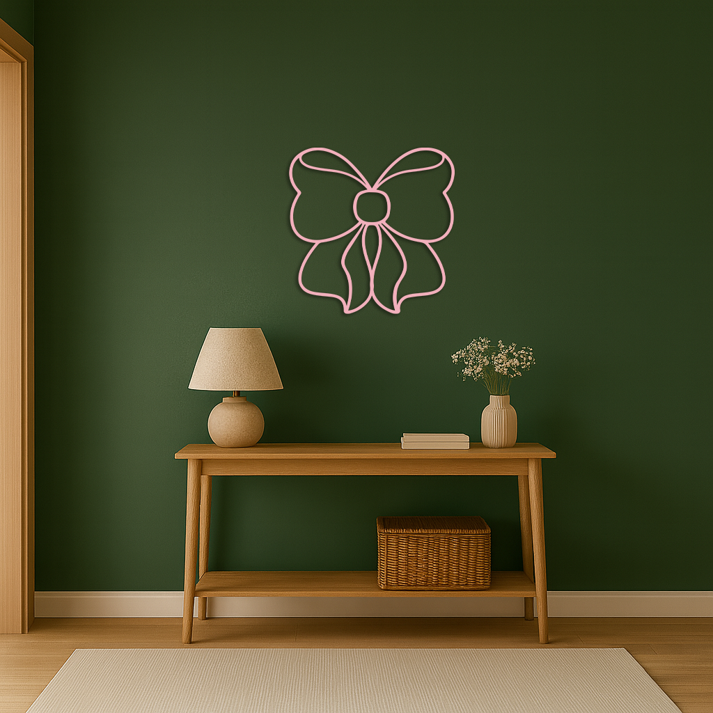 Bow Silhouette Metal Wall Art – Elegant Ribbon Design - KAFGP048