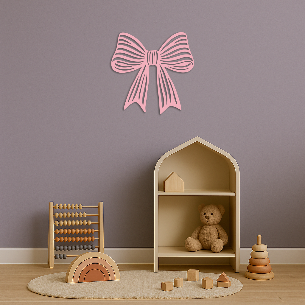 Elegant Bow Silhouette Metal Wall Art – Decorative Ribbon Design - KAFGP047