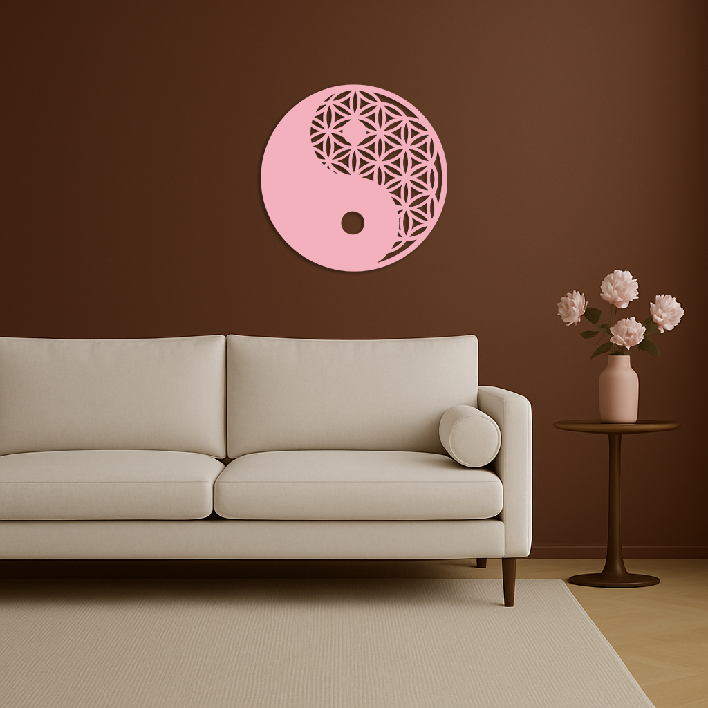 Lotus Mandala Silhouette Metal Wall Art – Sacred Geometry Design - KAFGP056