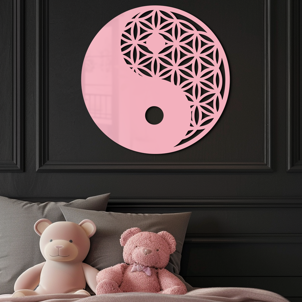 Lotus Mandala Silhouette Metal Wall Art – Sacred Geometry Design - KAFGP056