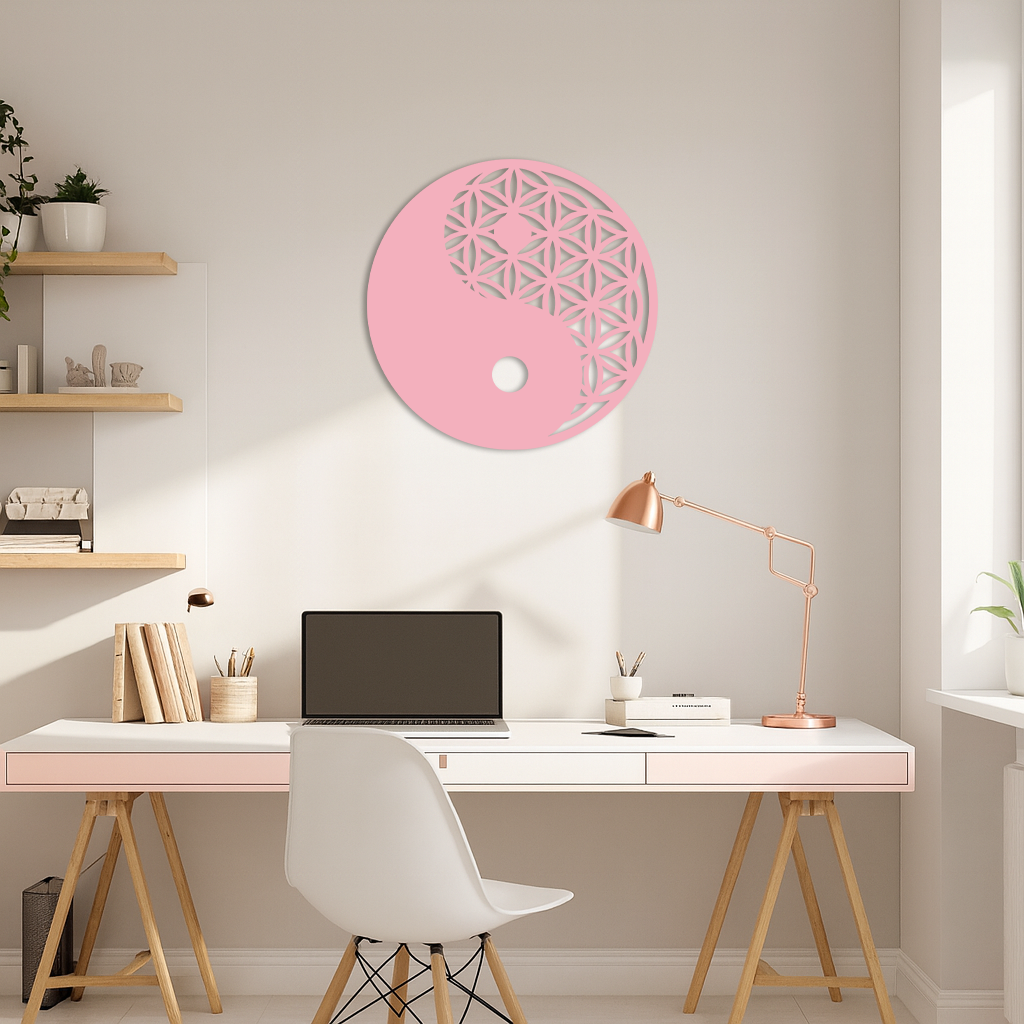 Lotus Mandala Silhouette Metal Wall Art – Sacred Geometry Design - KAFGP056