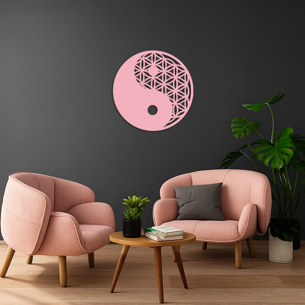 Lotus Mandala Silhouette Metal Wall Art – Sacred Geometry Design - KAFGP056
