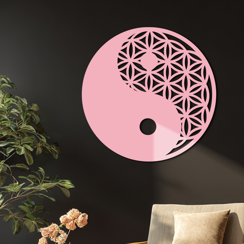 Lotus Mandala Silhouette Metal Wall Art – Sacred Geometry Design - KAFGP056