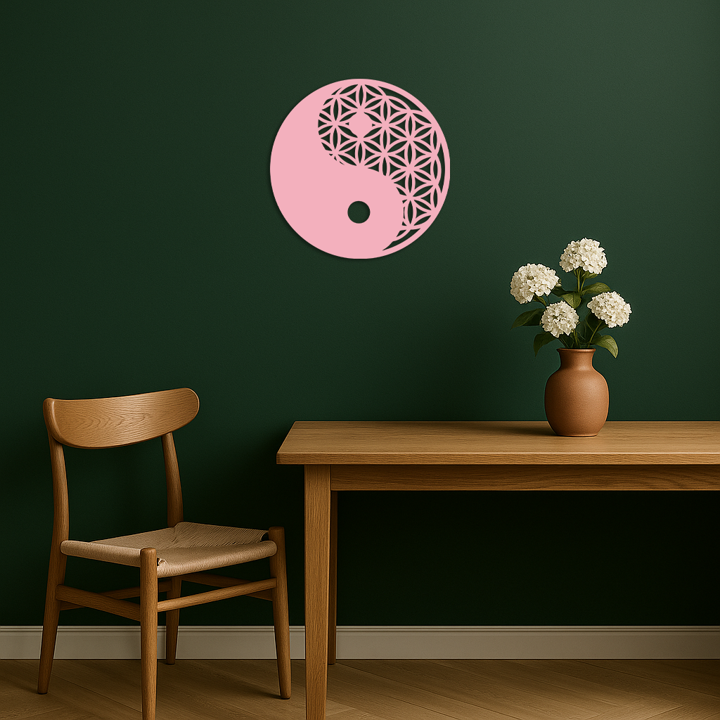 Lotus Mandala Silhouette Metal Wall Art – Sacred Geometry Design - KAFGP056