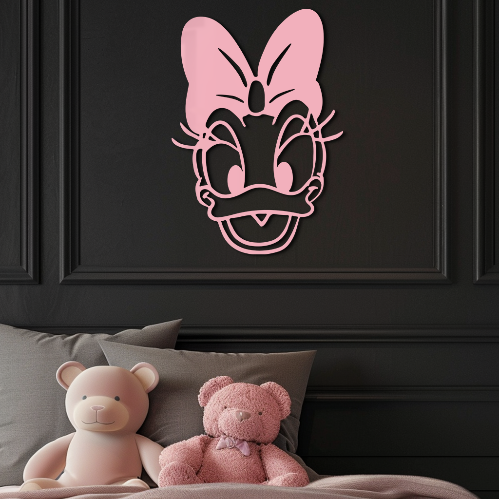 Daisy Duck Silhouette Metal Wall Art – Cartoon Character Design - KAFGP063