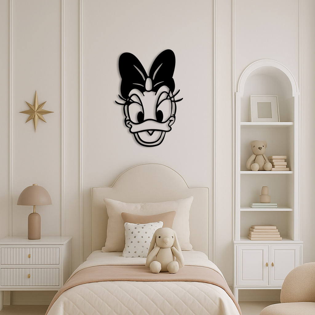 Daisy Duck Silhouette Metal Wall Art – Cartoon Character Design - KAFGP063