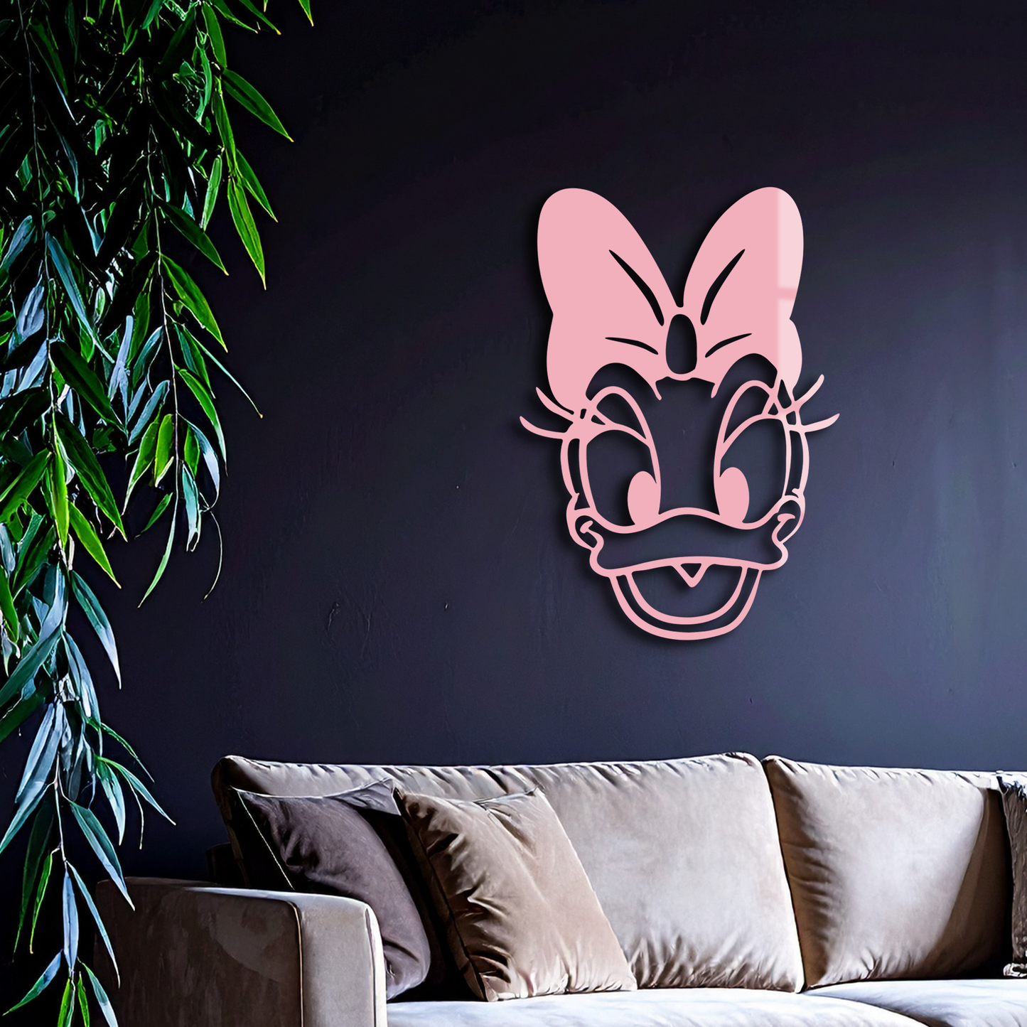 Daisy Duck Silhouette Metal Wall Art – Cartoon Character Design - KAFGP063