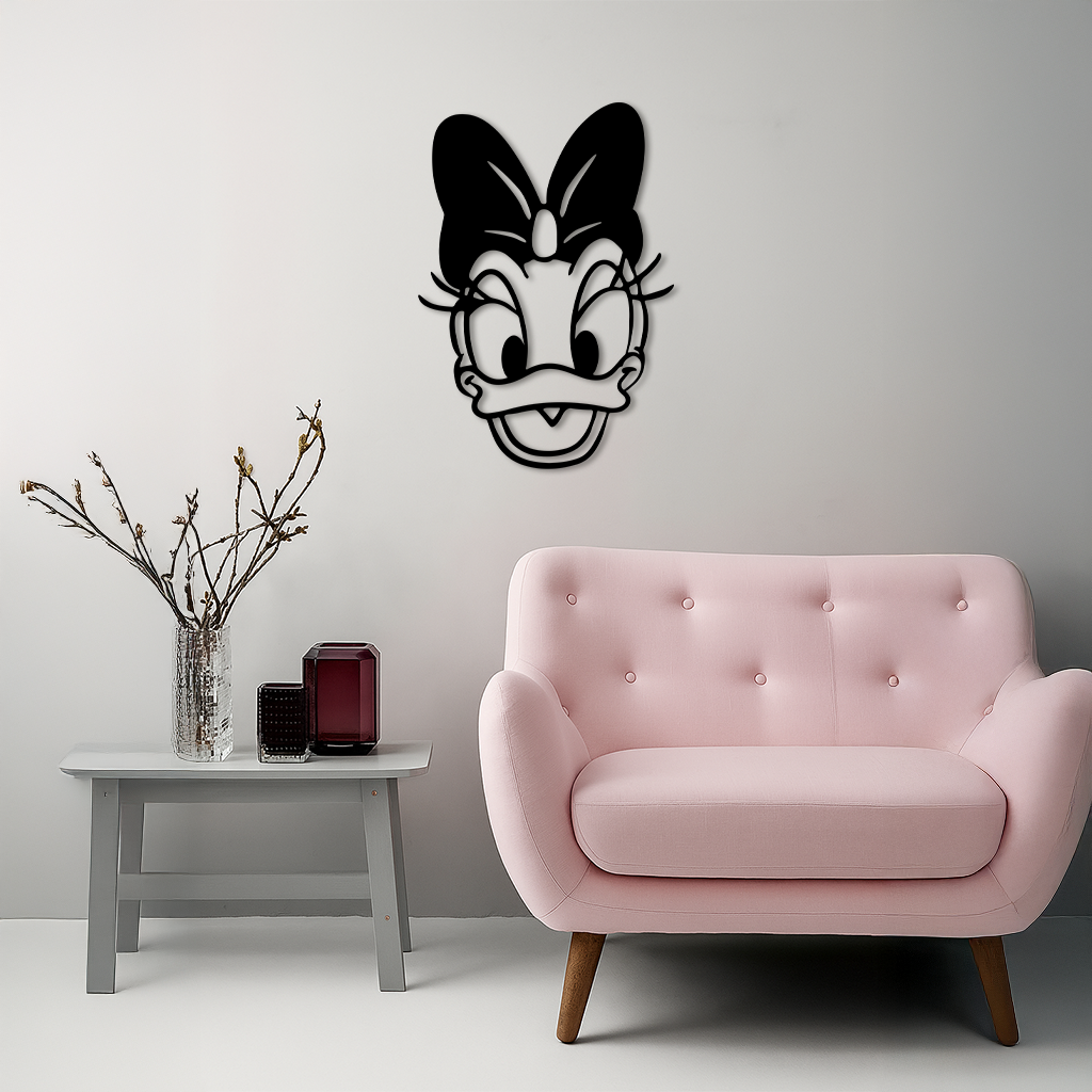 Daisy Duck Silhouette Metal Wall Art – Cartoon Character Design - KAFGP063