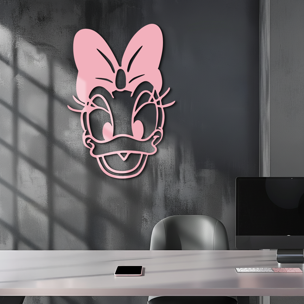 Daisy Duck Silhouette Metal Wall Art – Cartoon Character Design - KAFGP063