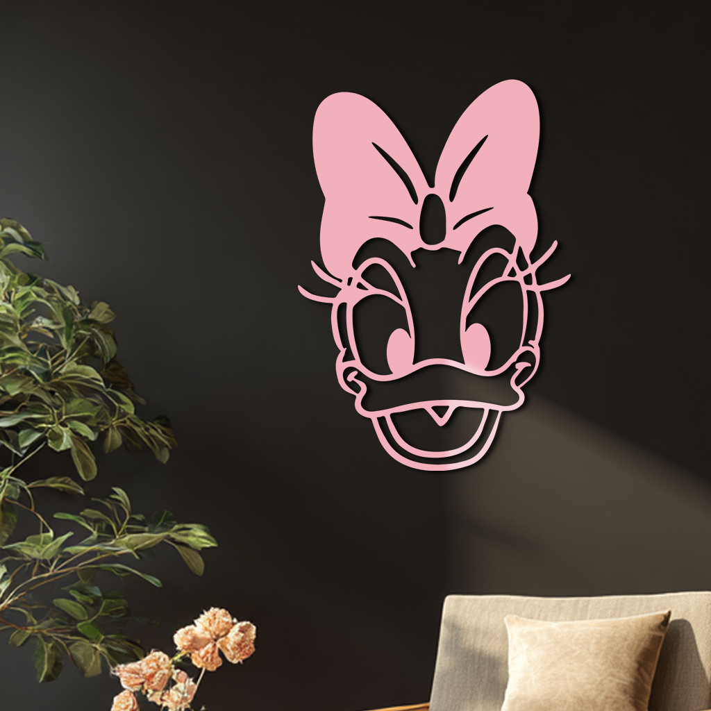 Daisy Duck Silhouette Metal Wall Art – Cartoon Character Design - KAFGP063