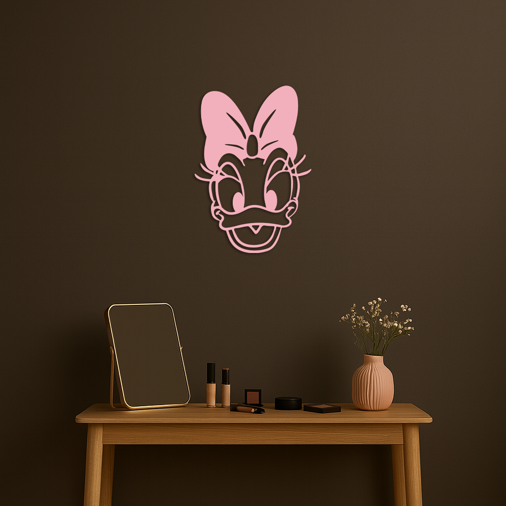 Daisy Duck Silhouette Metal Wall Art – Cartoon Character Design - KAFGP063