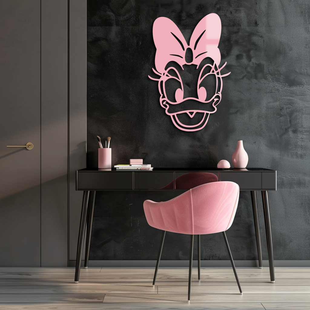 Daisy Duck Silhouette Metal Wall Art – Cartoon Character Design - KAFGP063
