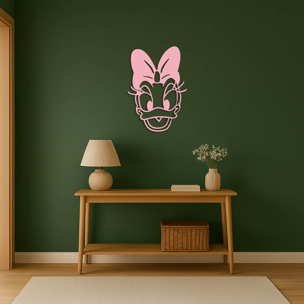 Daisy Duck Silhouette Metal Wall Art – Cartoon Character Design - KAFGP063