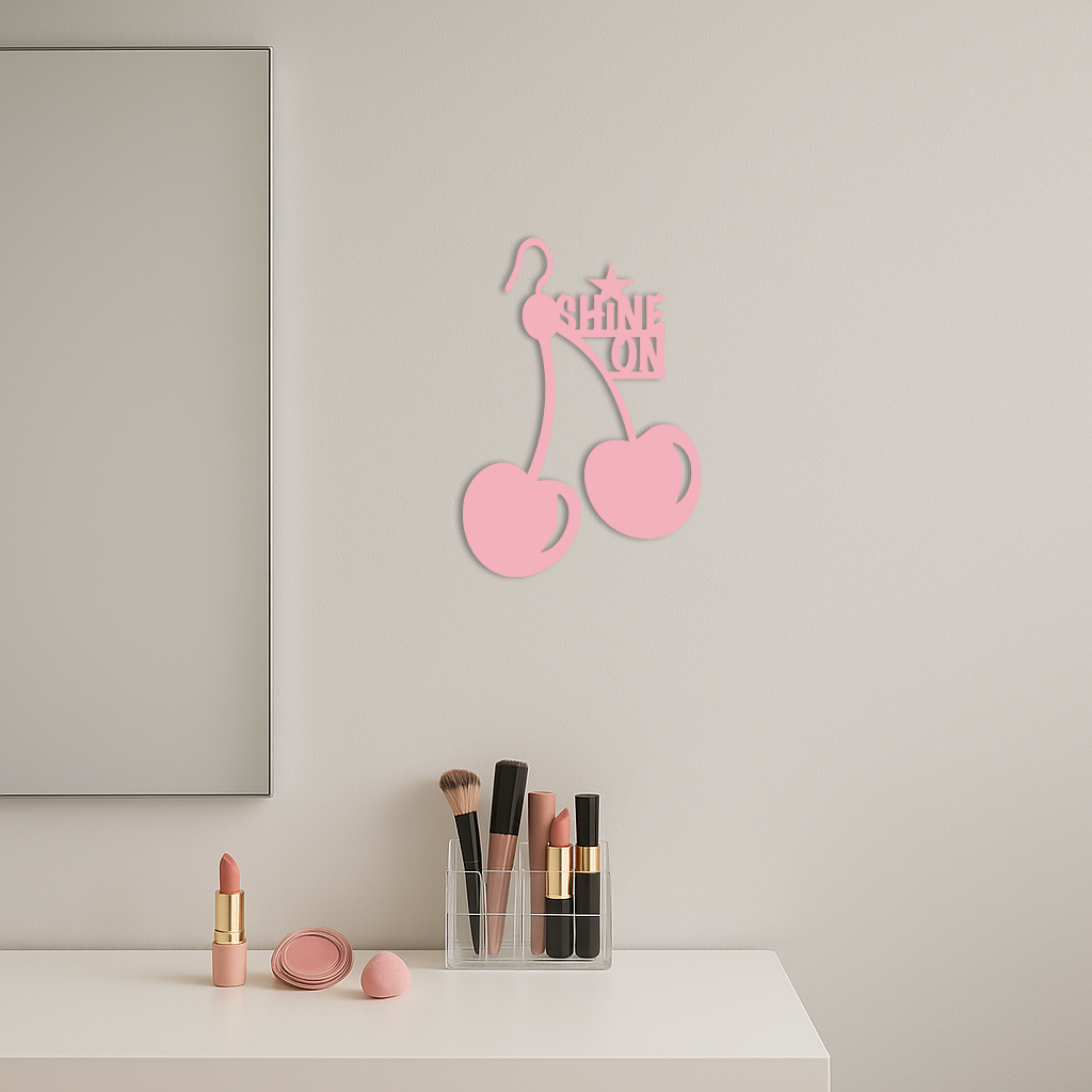 Shine On Cherry Earrings Metal Wall Art – Modern Statement Design - KAFGP066