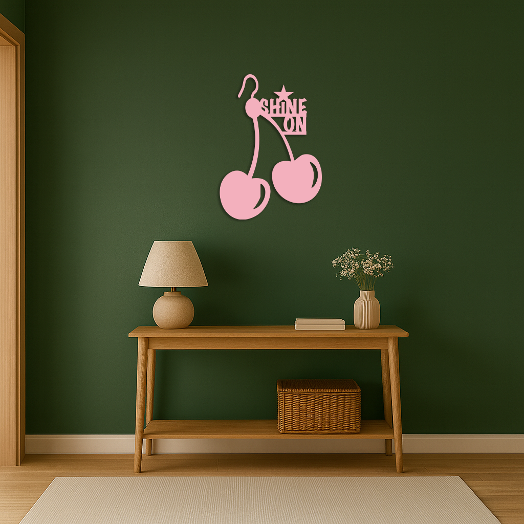 Shine On Cherry Earrings Metal Wall Art – Modern Statement Design - KAFGP066