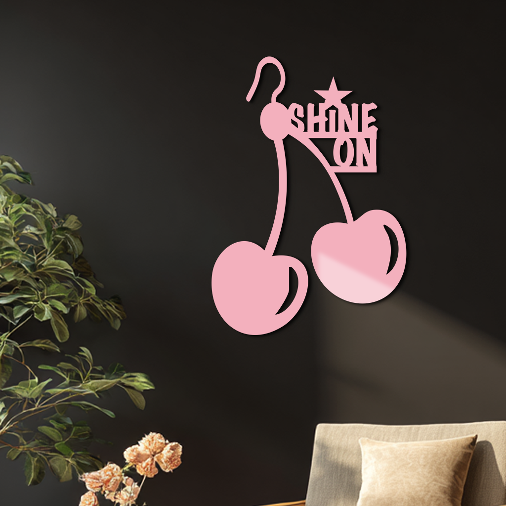 Shine On Cherry Earrings Metal Wall Art – Modern Statement Design - KAFGP066