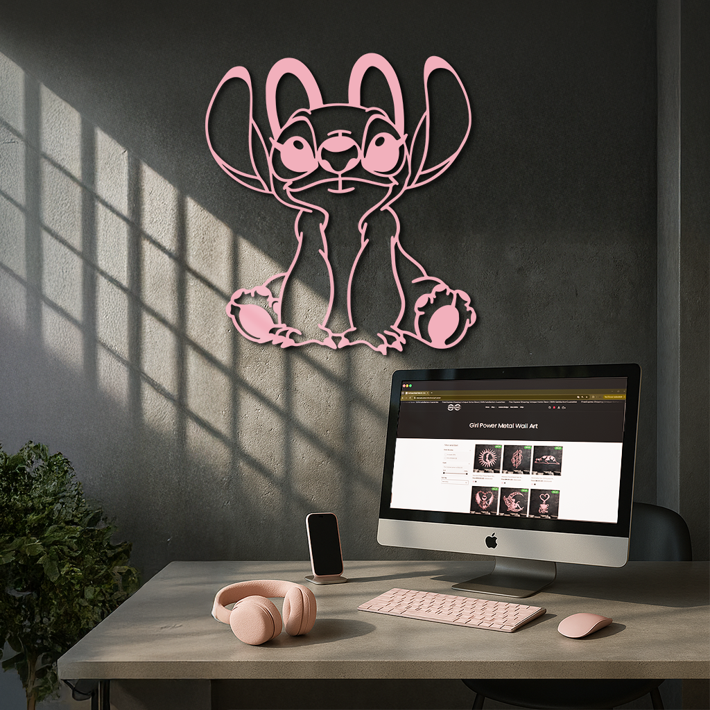 Stitch Silhouette Metal Wall Art – Cute Cartoon Character Design - KAFGP067