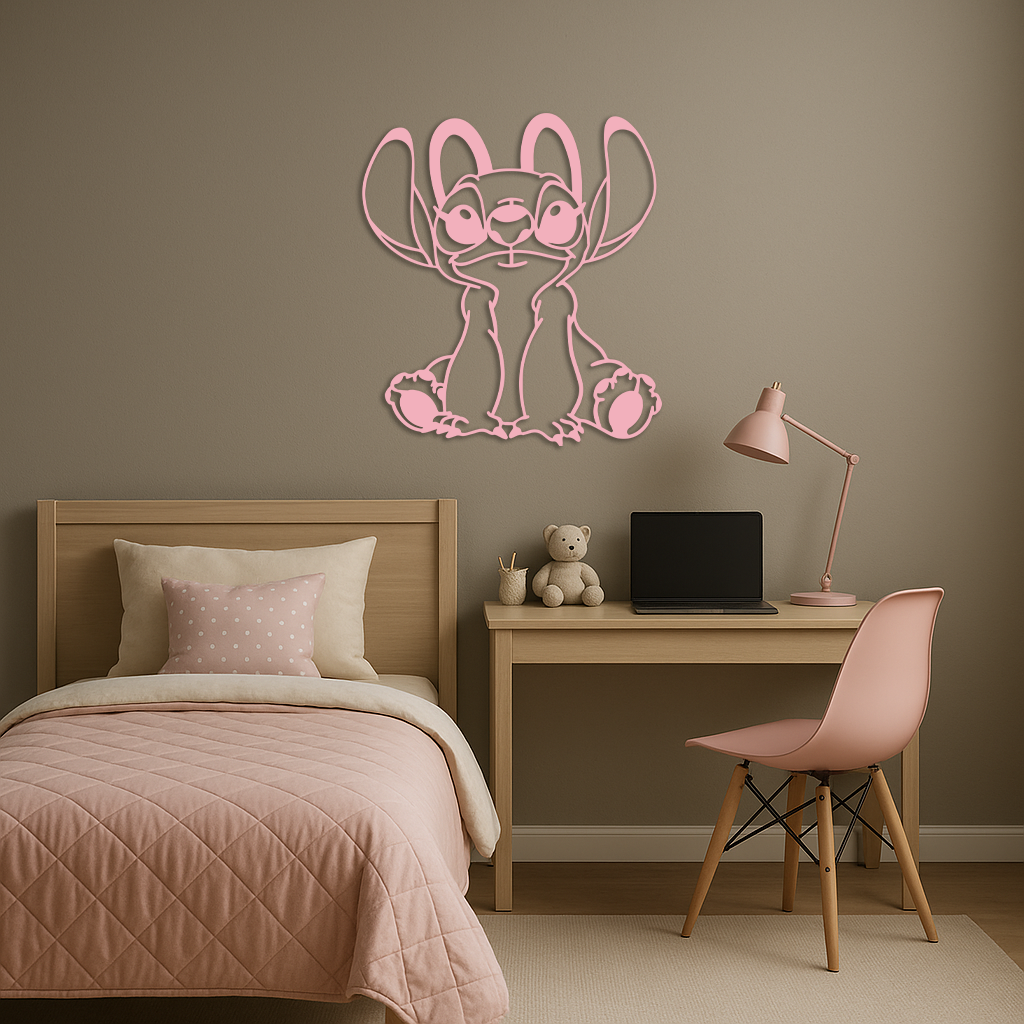 Stitch Silhouette Metal Wall Art – Cute Cartoon Character Design - KAFGP067