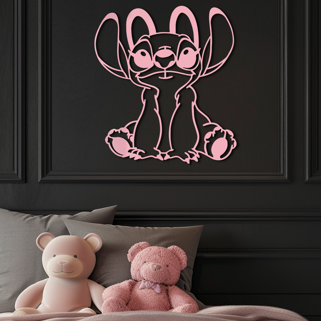 Stitch Silhouette Metal Wall Art – Cute Cartoon Character Design - KAFGP067