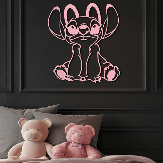 Stitch Silhouette Metal Wall Art – Cute Cartoon Character Design - KAFGP067