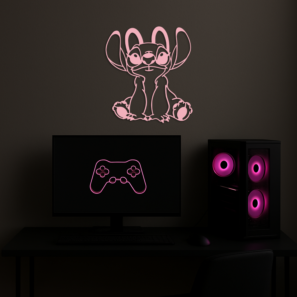 Stitch Silhouette Metal Wall Art – Cute Cartoon Character Design - KAFGP067