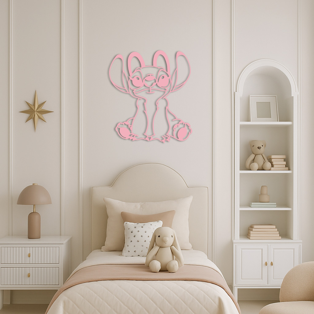 Stitch Silhouette Metal Wall Art – Cute Cartoon Character Design - KAFGP067