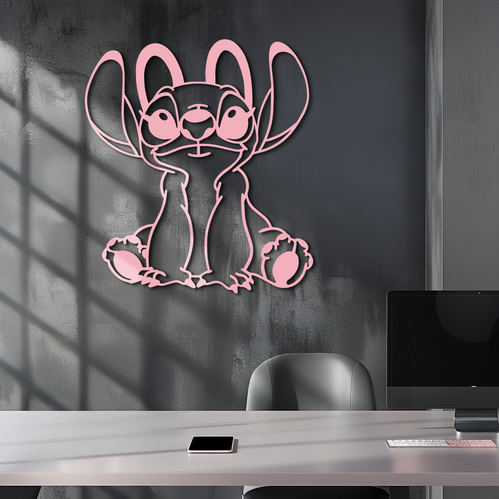 Stitch Silhouette Metal Wall Art – Cute Cartoon Character Design - KAFGP067