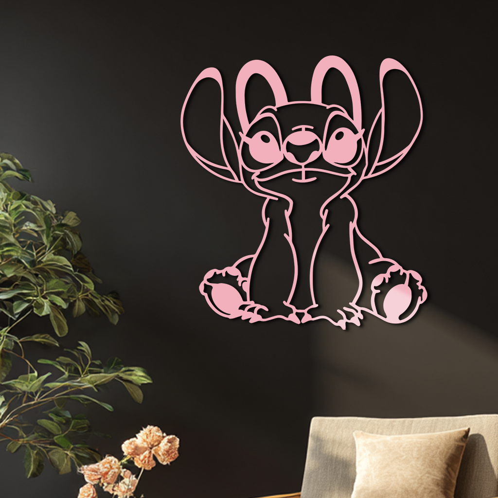 Stitch Silhouette Metal Wall Art – Cute Cartoon Character Design - KAFGP067