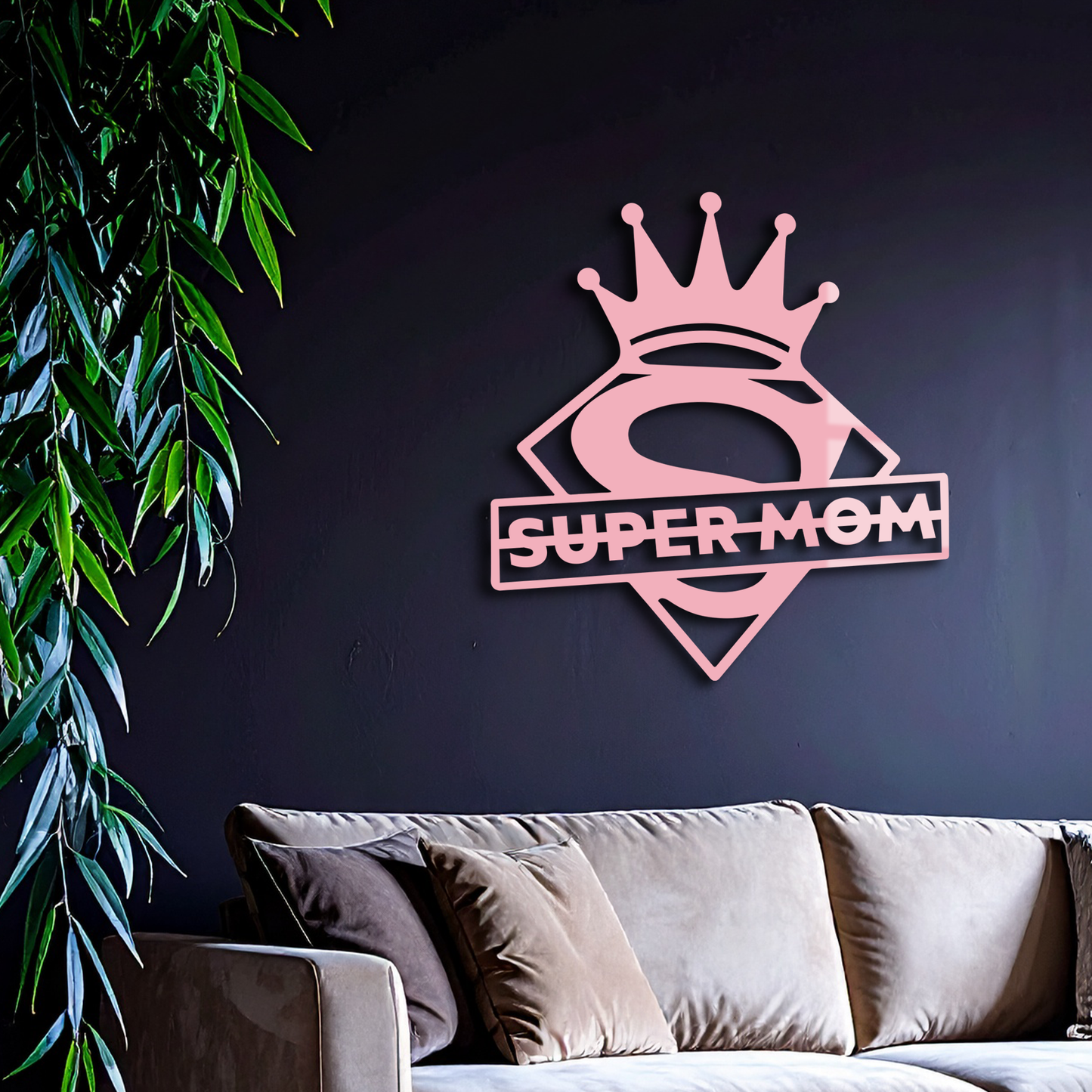 Super Mom Crown Metal Wall Art – Heroic Decorative Design - KAFGP068