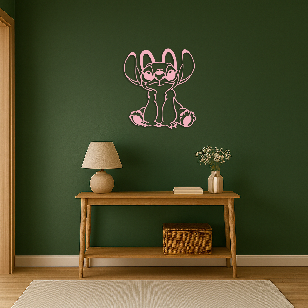 Stitch Silhouette Metal Wall Art – Cute Cartoon Character Design - KAFGP067