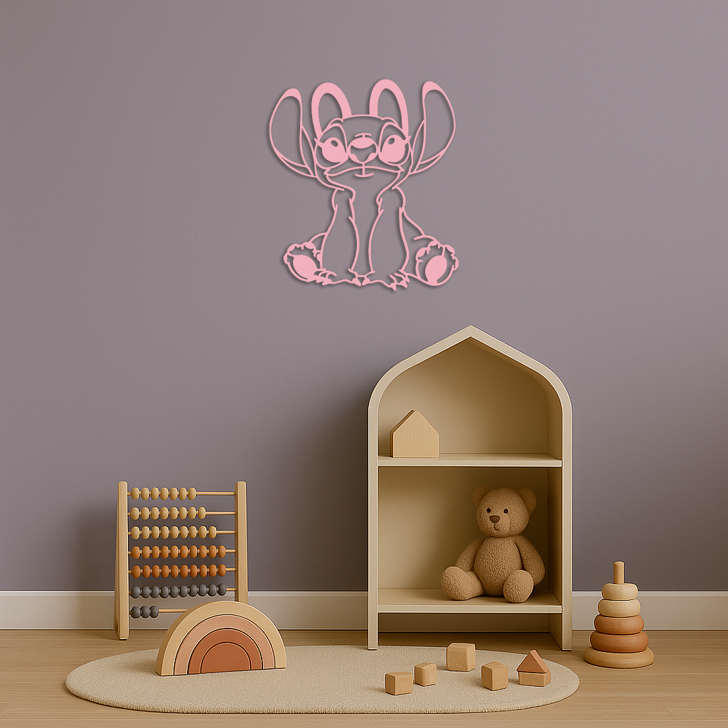 Stitch Silhouette Metal Wall Art – Cute Cartoon Character Design - KAFGP067
