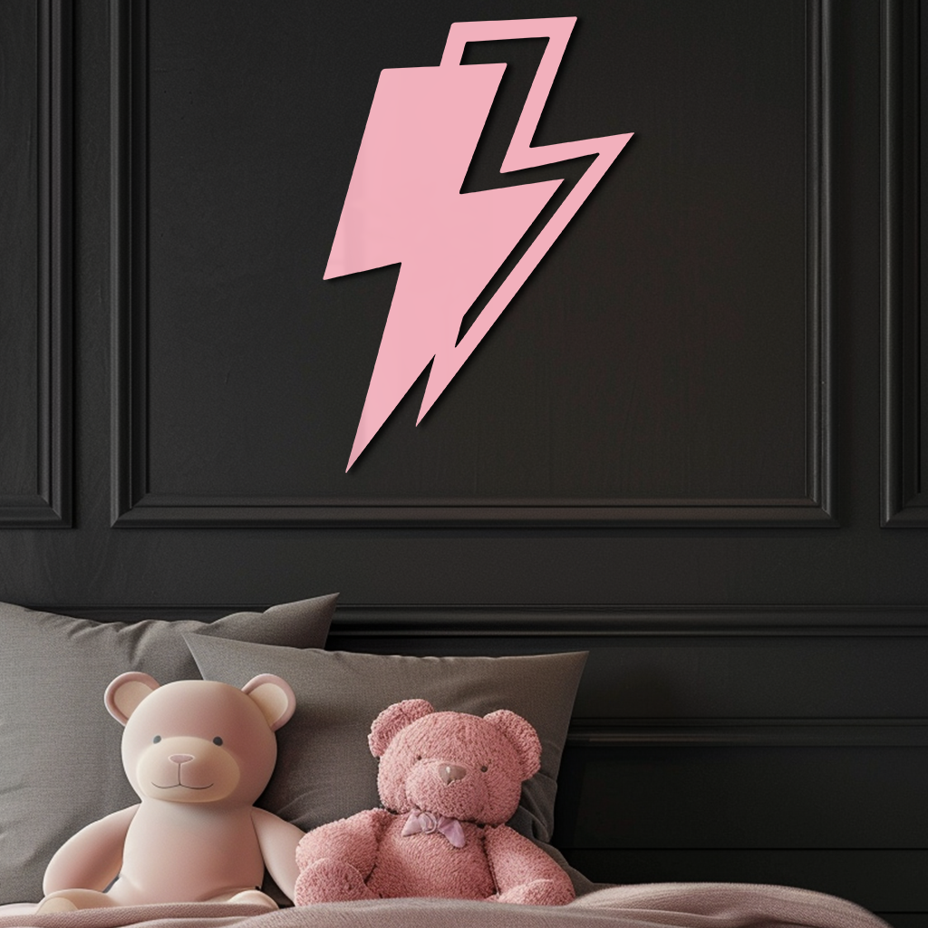 Lightning Bolt Silhouette Metal Wall Art – Modern Power Design - KAFGP069