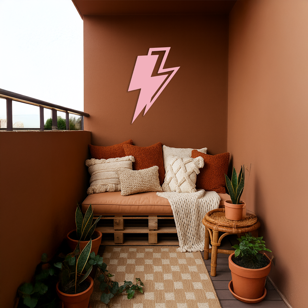 Lightning Bolt Silhouette Metal Wall Art – Modern Power Design - KAFGP069