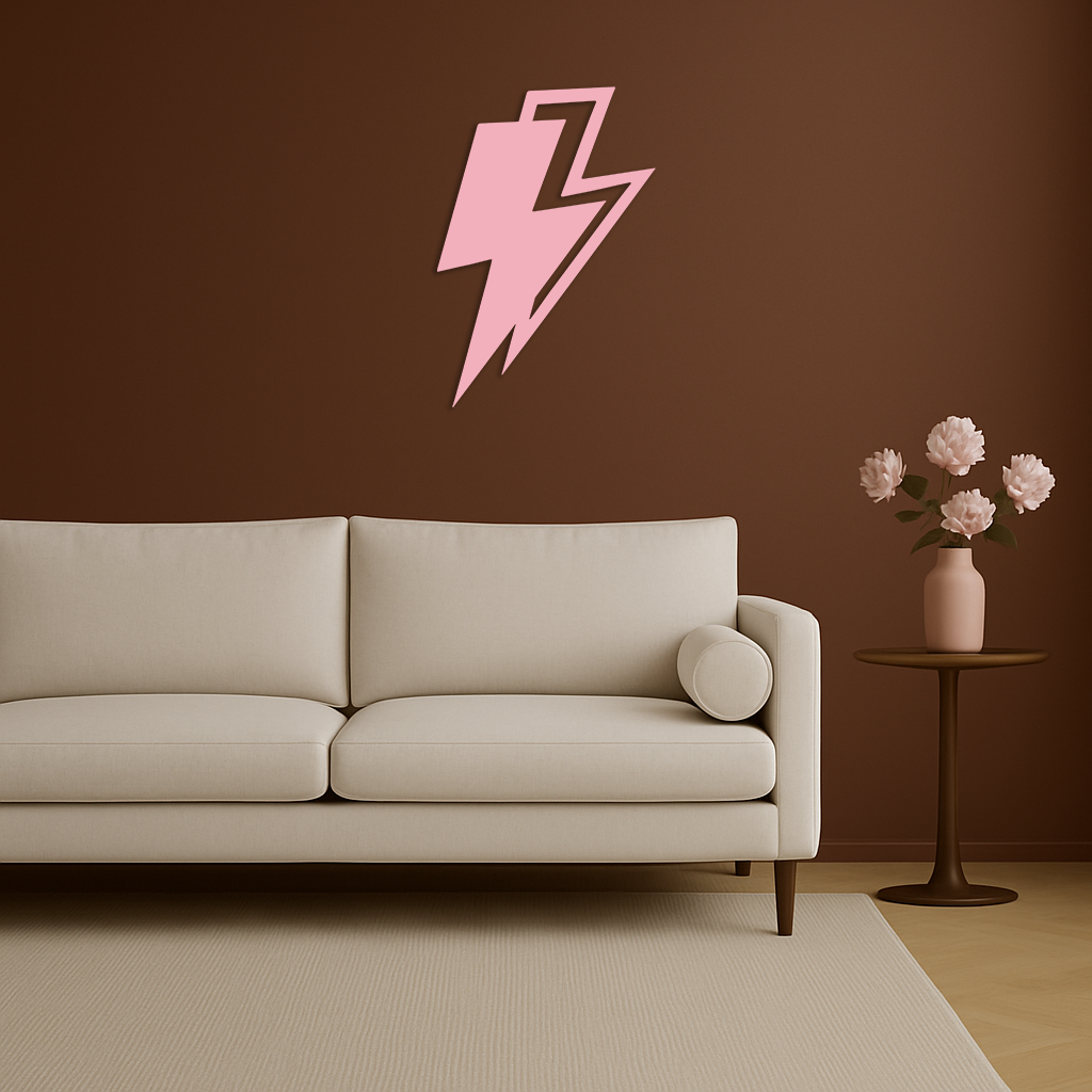 Lightning Bolt Silhouette Metal Wall Art – Modern Power Design - KAFGP069