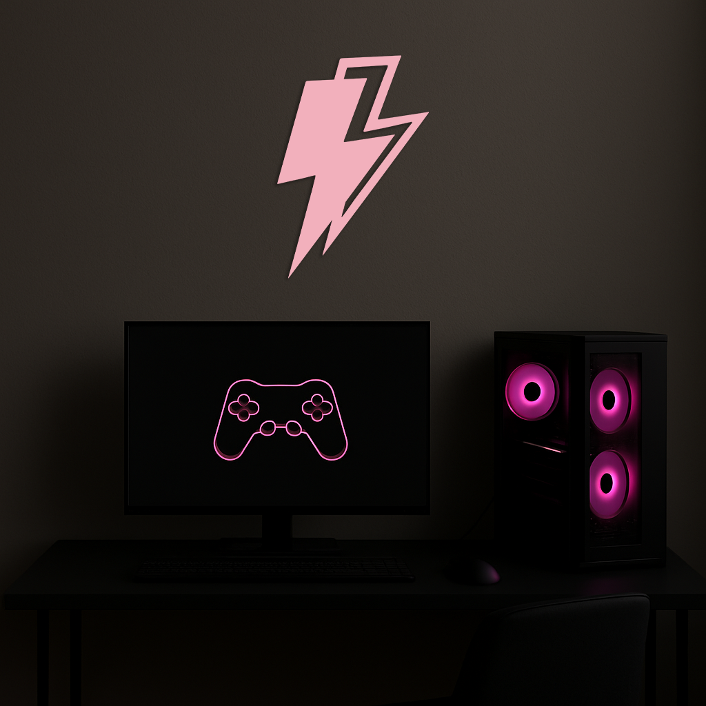 Lightning Bolt Silhouette Metal Wall Art – Modern Power Design - KAFGP069