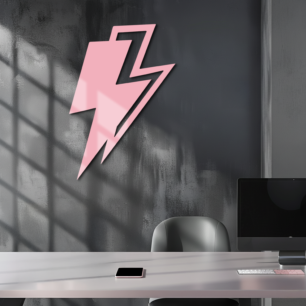 Lightning Bolt Silhouette Metal Wall Art – Modern Power Design - KAFGP069
