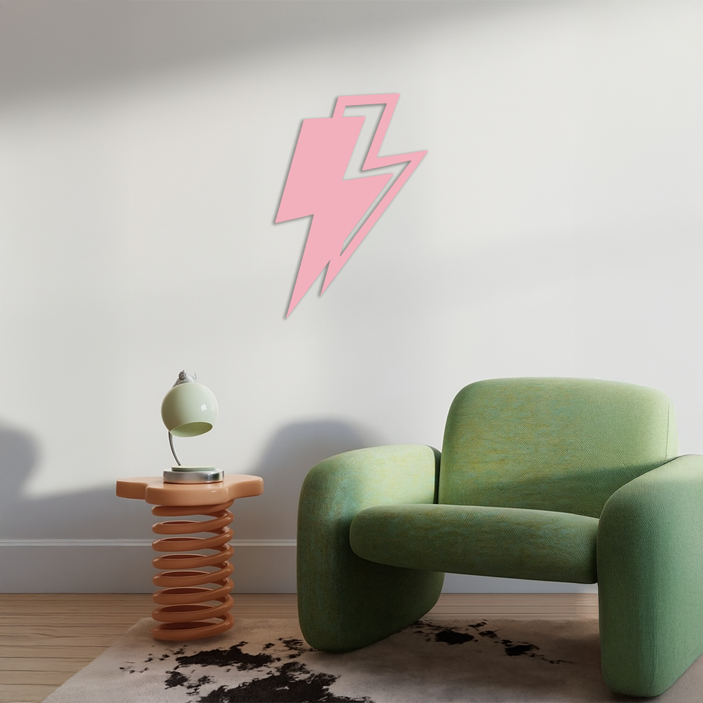 Lightning Bolt Silhouette Metal Wall Art – Modern Power Design - KAFGP069