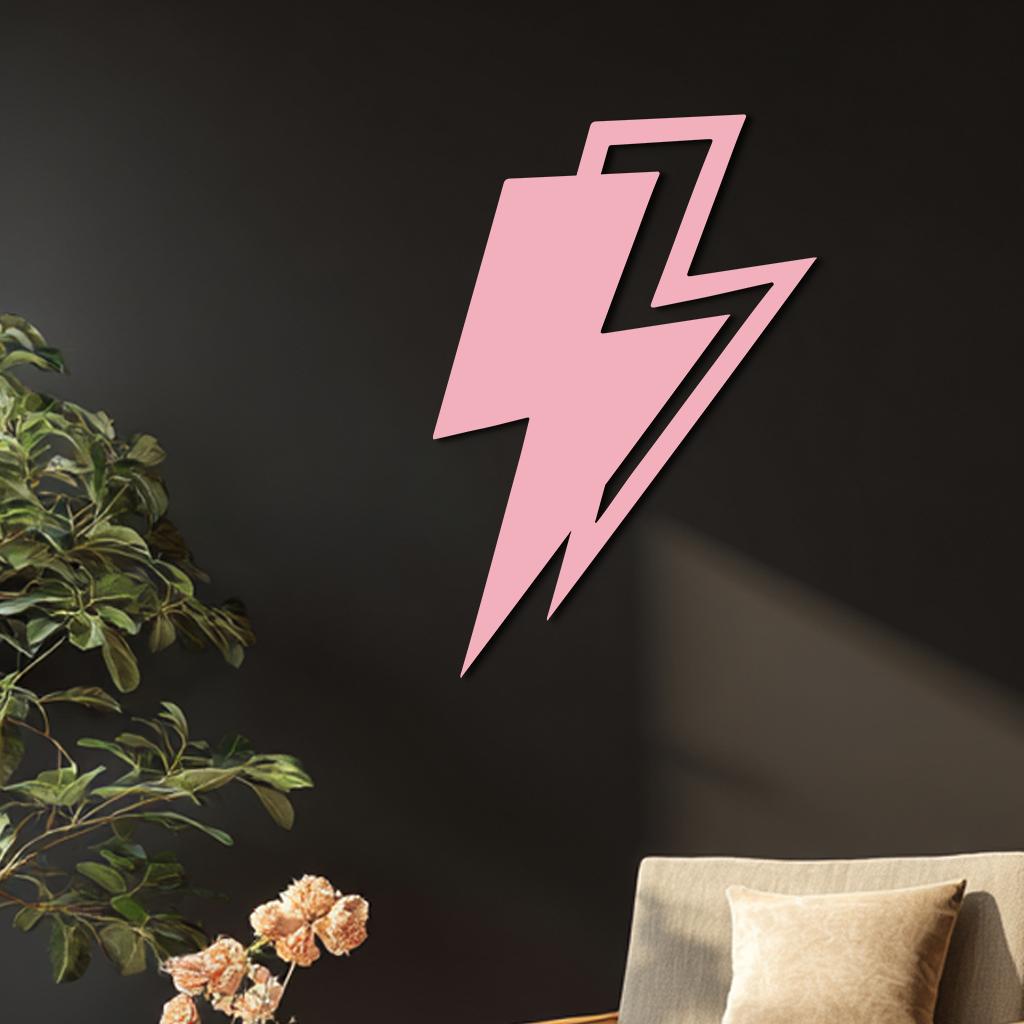 Lightning Bolt Silhouette Metal Wall Art – Modern Power Design - KAFGP069