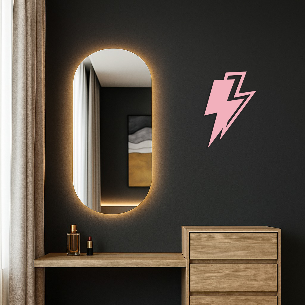Lightning Bolt Silhouette Metal Wall Art – Modern Power Design - KAFGP069