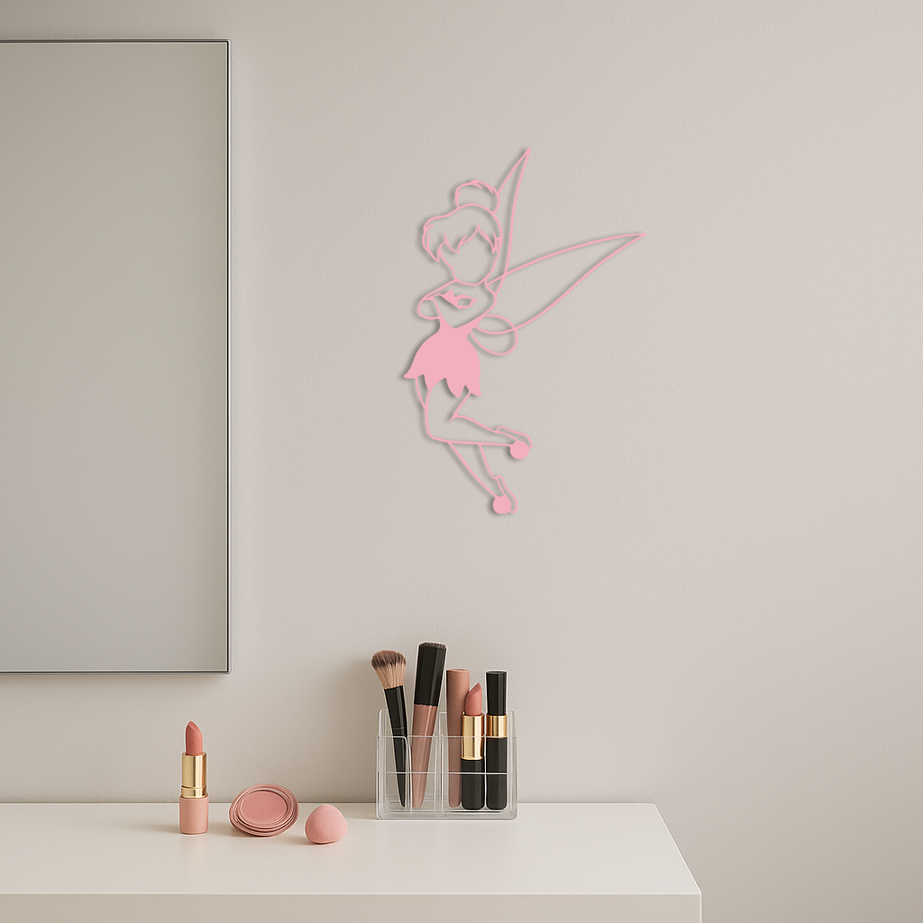 Tinkerbell Fairy Silhouette Metal Wall Art – Whimsical Fantasy Decor - KAFGP072