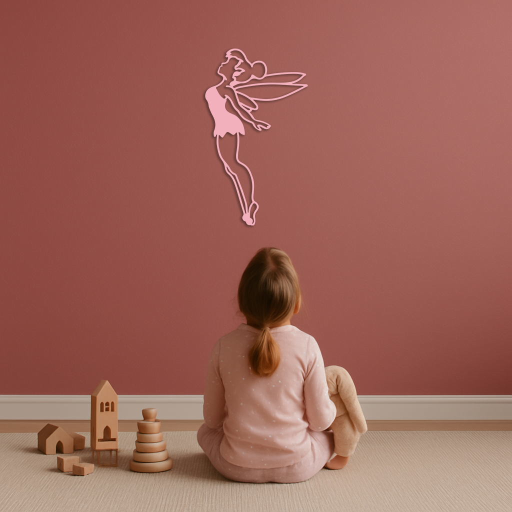 Tinker Bell Silhouette Metal Wall Art – Magical Fairy Home Decor - KAFGP073