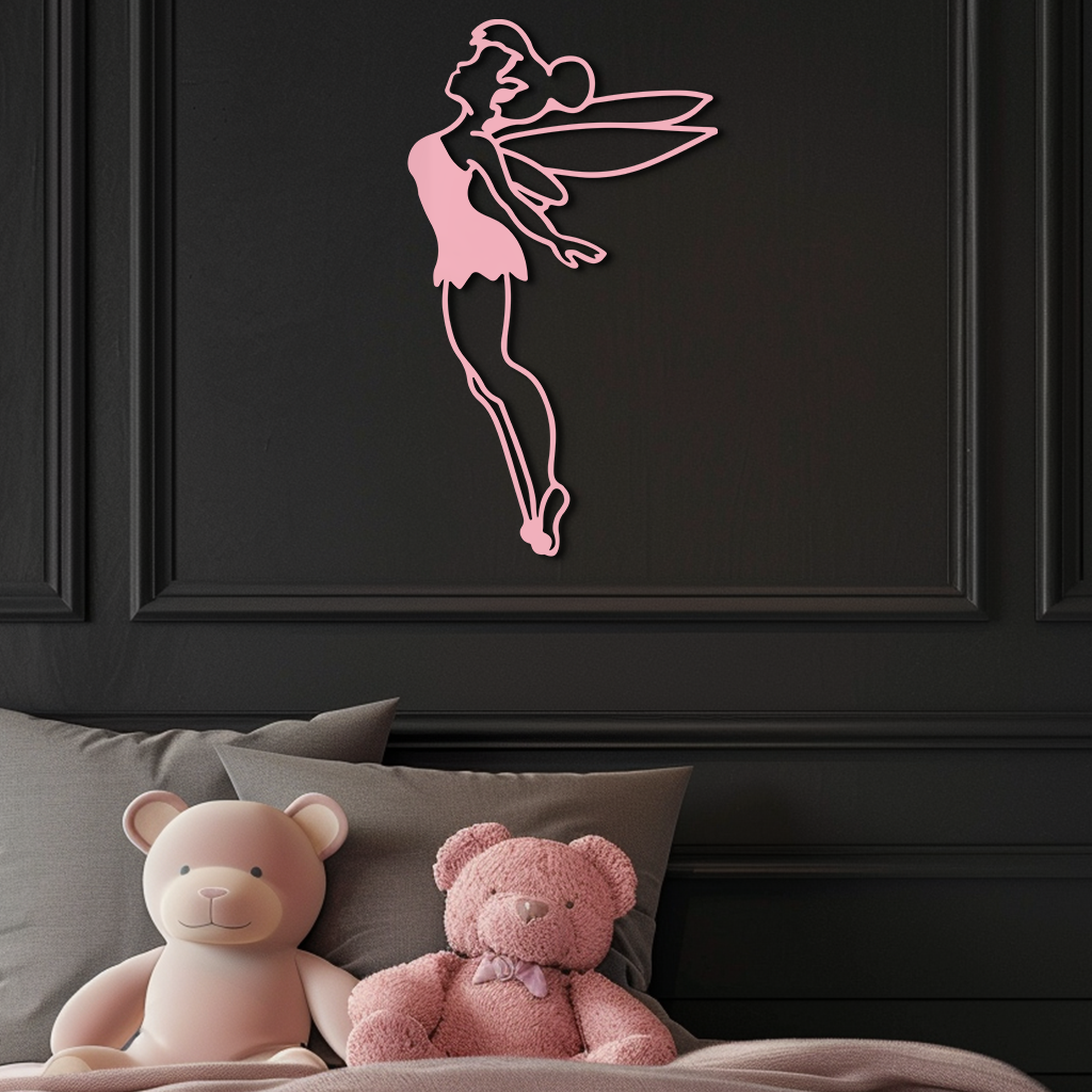 Tinker Bell Silhouette Metal Wall Art – Magical Fairy Home Decor - KAFGP073
