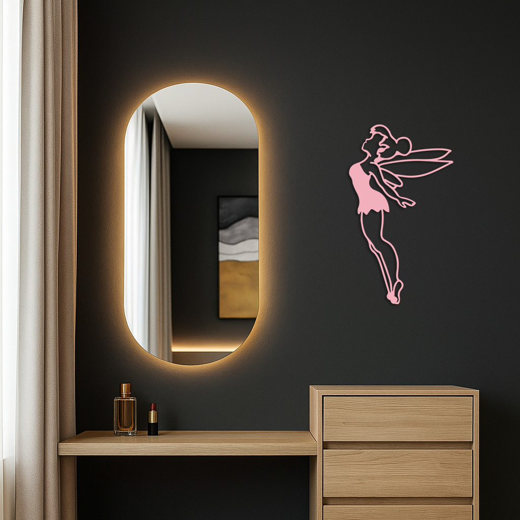 Tinker Bell Silhouette Metal Wall Art – Magical Fairy Home Decor - KAFGP073