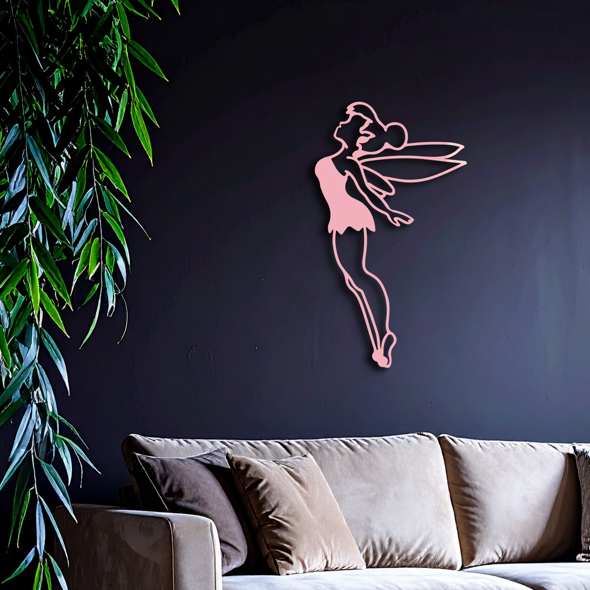 Tinker Bell Silhouette Metal Wall Art – Magical Fairy Home Decor - KAFGP073