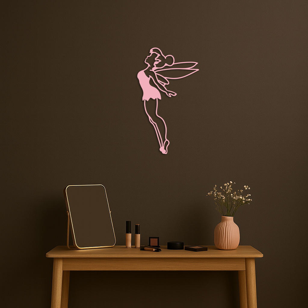 Tinker Bell Silhouette Metal Wall Art – Magical Fairy Home Decor - KAFGP073