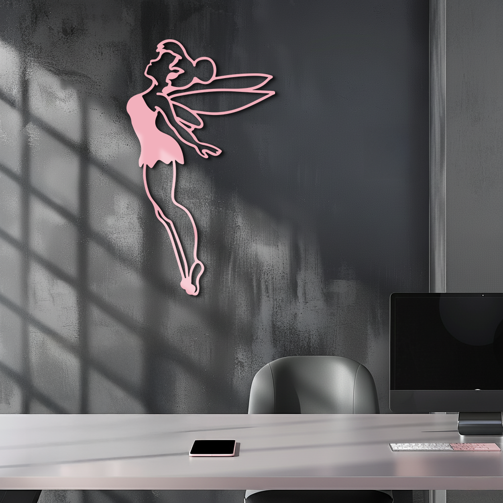Tinker Bell Silhouette Metal Wall Art – Magical Fairy Home Decor - KAFGP073
