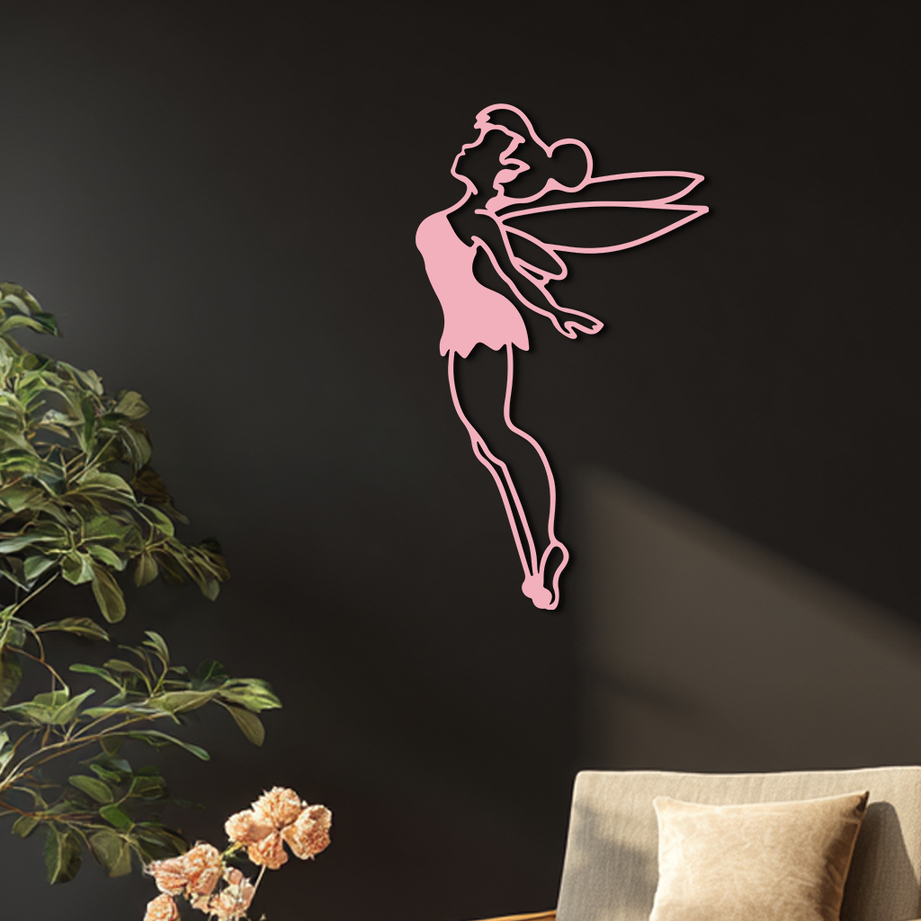 Tinker Bell Silhouette Metal Wall Art – Magical Fairy Home Decor - KAFGP073
