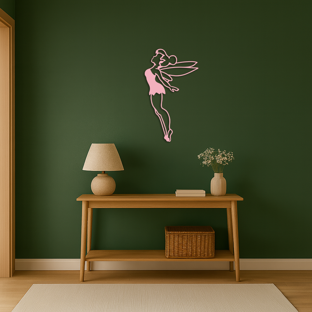 Tinker Bell Silhouette Metal Wall Art – Magical Fairy Home Decor - KAFGP073